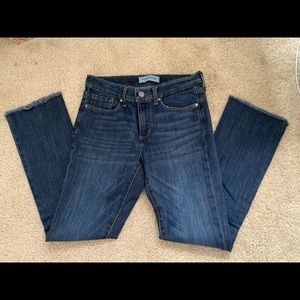 Banana Republic Crop Fringe Skinny Jeans (25)